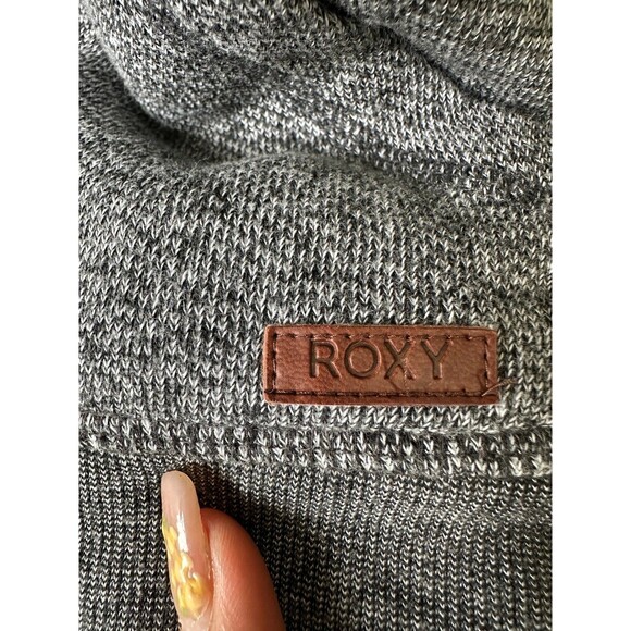 Roxy Heathered Gray Trippin Hoodie Zip Up Pockets Lightweight Sweater Jacket M - Picture 4 of 8